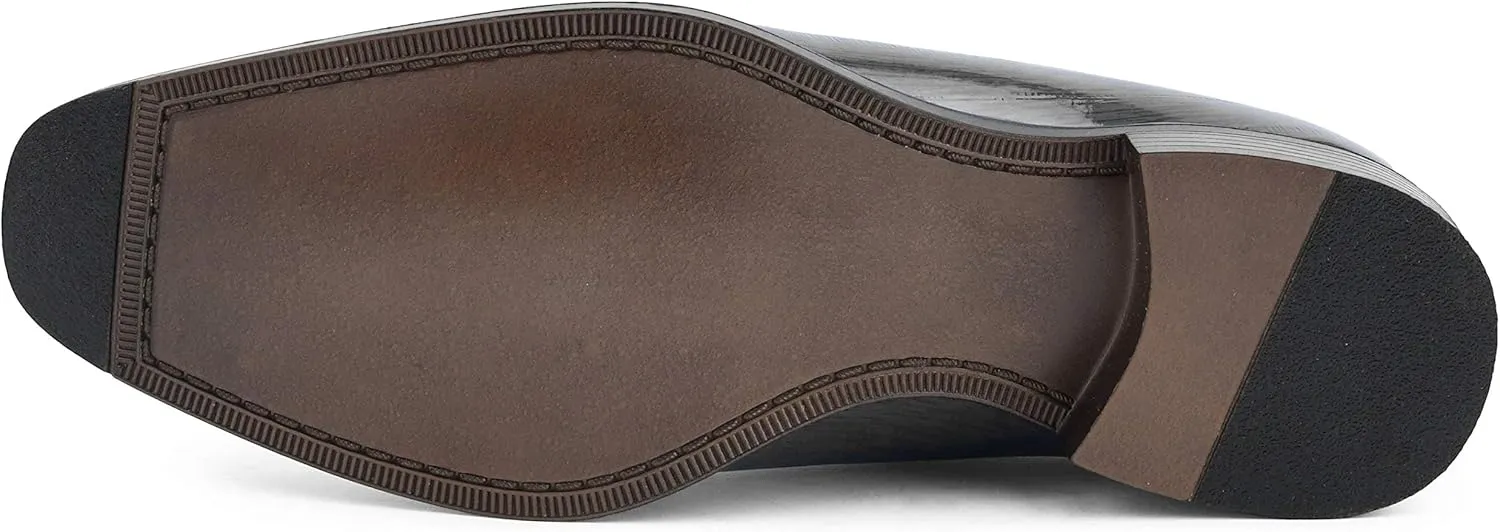 Bolano Brayden - Men's Dress Shoes - Exotic EEL Skin Print, Oxford Lace-Ups, Black Burnished Toe - Exotic Formal Shoes for Men - Original, Designer Shoes