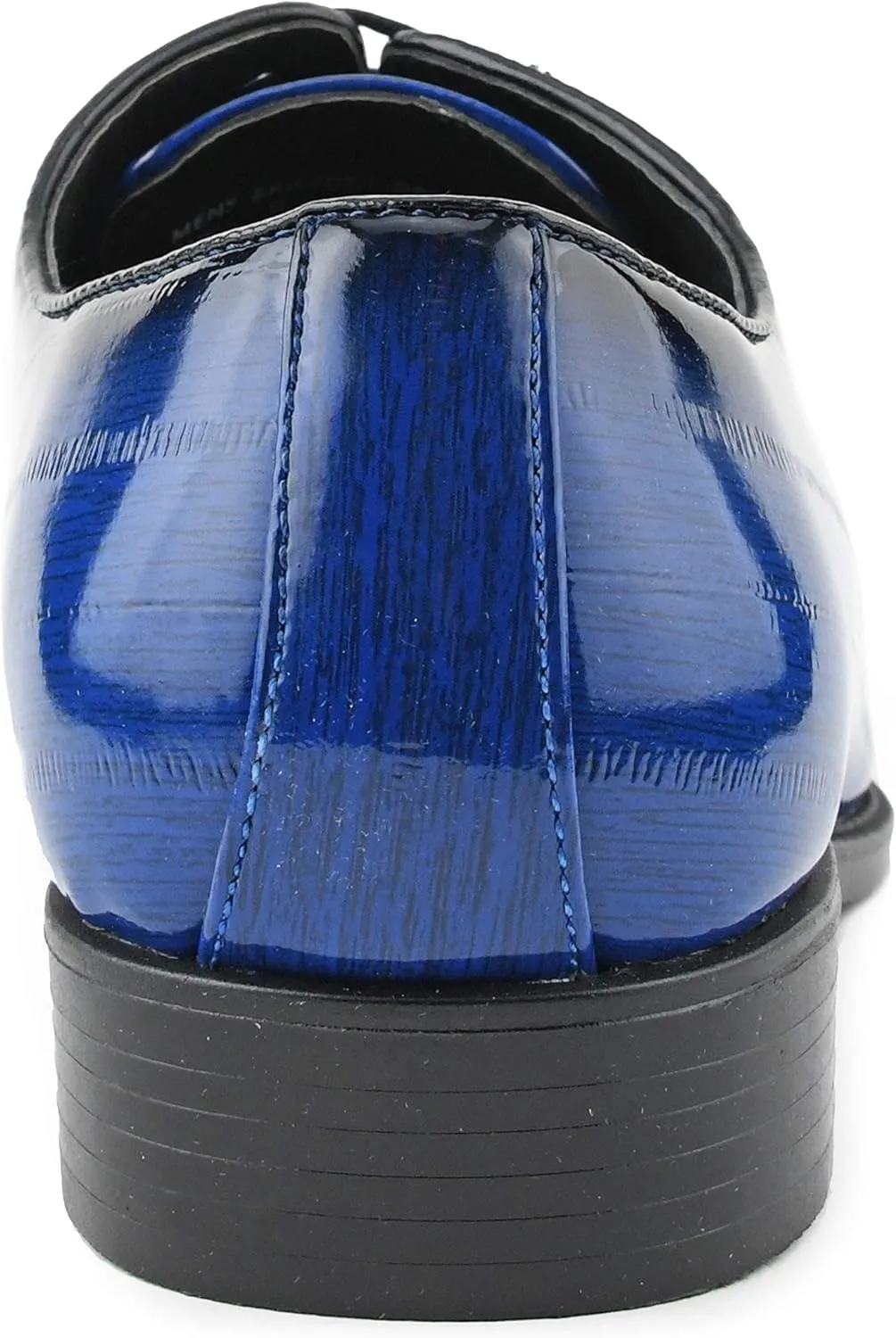 Bolano Brayden - Men's Dress Shoes - Exotic EEL Skin Print, Oxford Lace-Ups, Black Burnished Toe - Exotic Formal Shoes for Men - Original, Designer Shoes