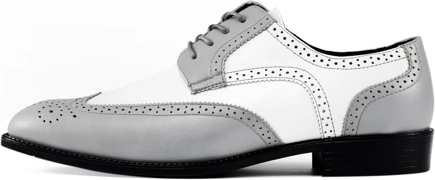 Bolano Elwyn, Men's Dress Shoes - Oxford & Wingtip - Spectator Two-Tone, Lace Up, Brogue Formal Shoes