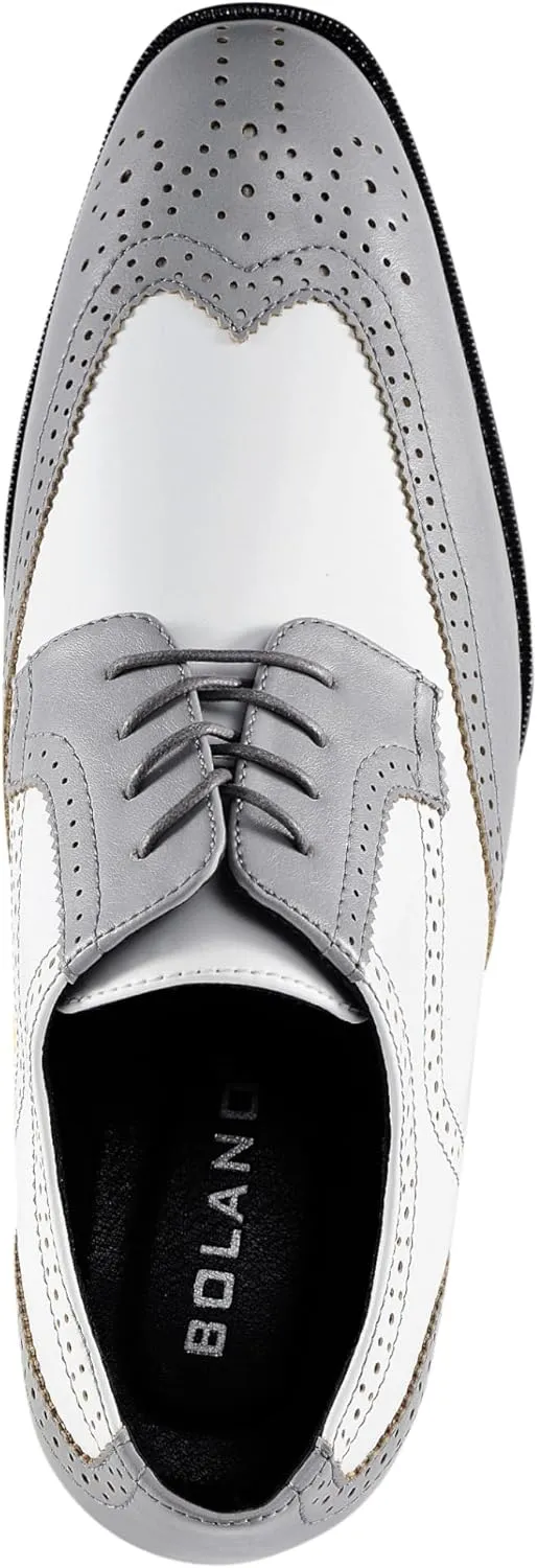 Bolano Elwyn, Men's Dress Shoes - Oxford & Wingtip - Spectator Two-Tone, Lace Up, Brogue Formal Shoes