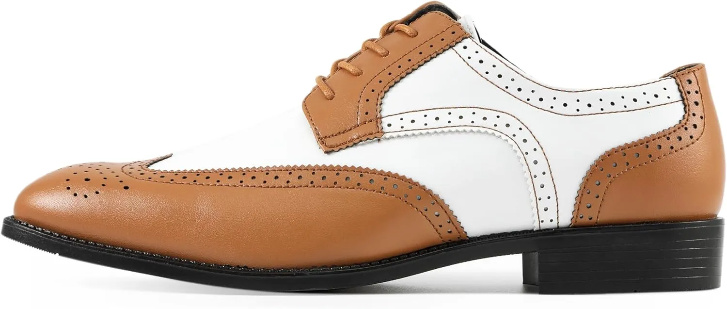 Bolano Elwyn, Men's Dress Shoes - Oxford & Wingtip - Spectator Two-Tone, Lace Up, Brogue Formal Shoes