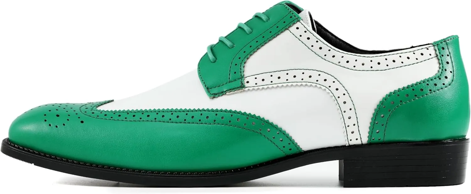 Bolano Elwyn, Men's Dress Shoes - Oxford & Wingtip - Spectator Two-Tone, Lace Up, Brogue Formal Shoes