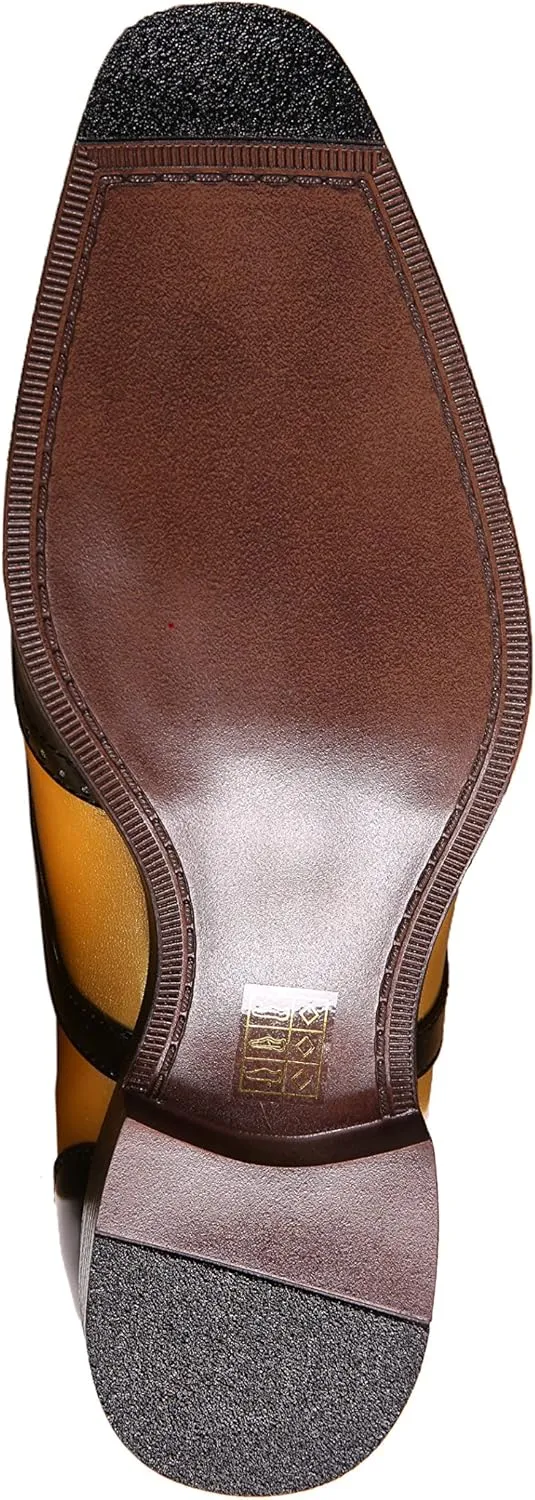 Bolano Lawson, Wingtip Oxford Dress Shoes for Men, Two-Tone & Shiny Metallic Oxfords, Men's Formal Tuxedo Shoes