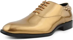 Bolano Men's Oxford Dress Shoes - Chainz Model with Cuban Heel and Lace-Up Closure
