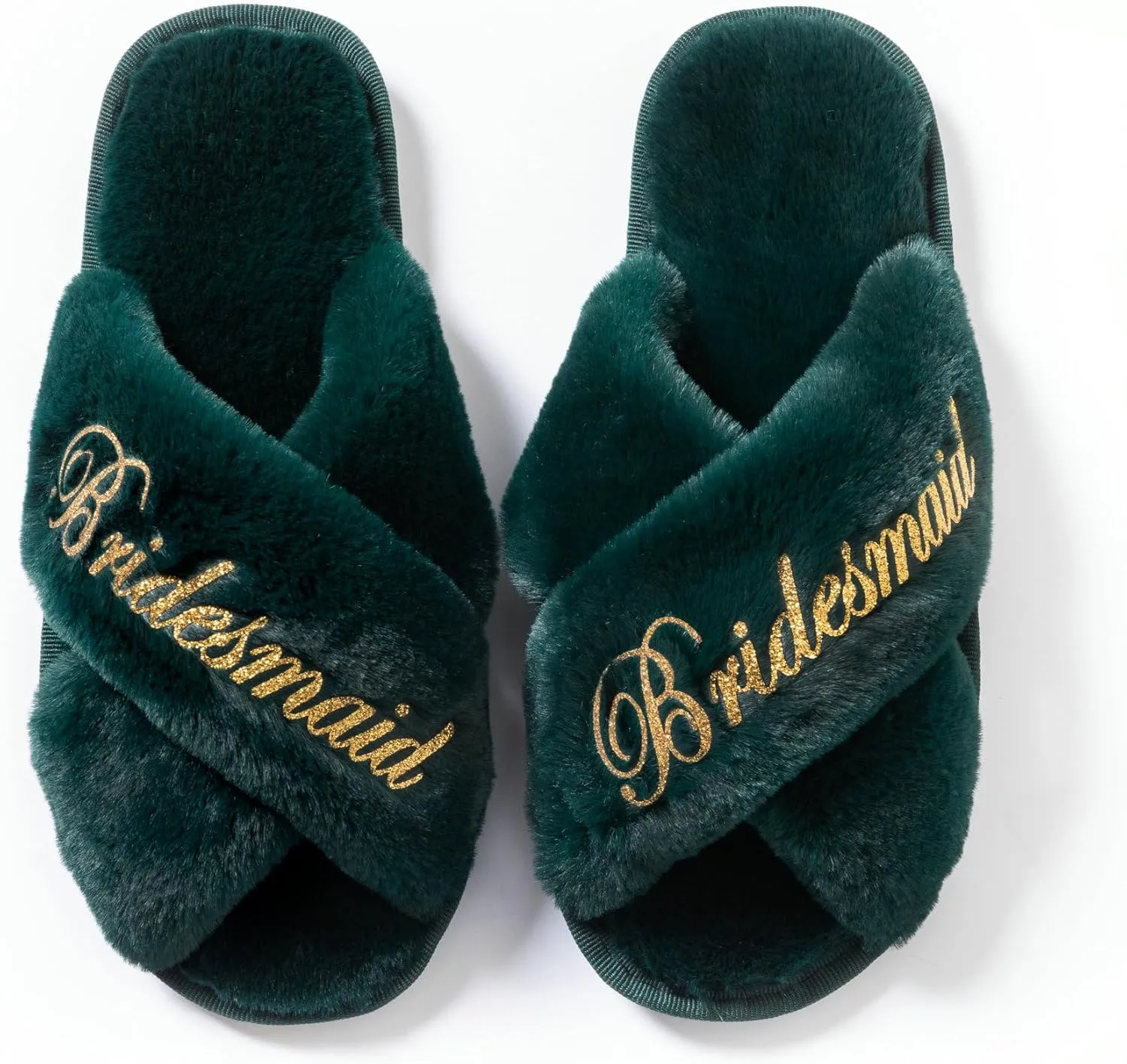 Bridal Slipper - Bridesmaid & Bachelorette Gifts - Forest Green - Bridal Shower