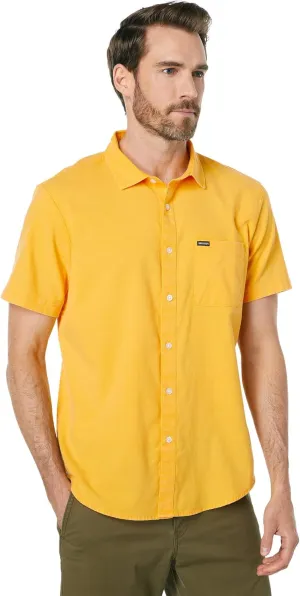 Brixton Charter Oxford Short Sleeve Woven Yellow Cab Sun Wash LG