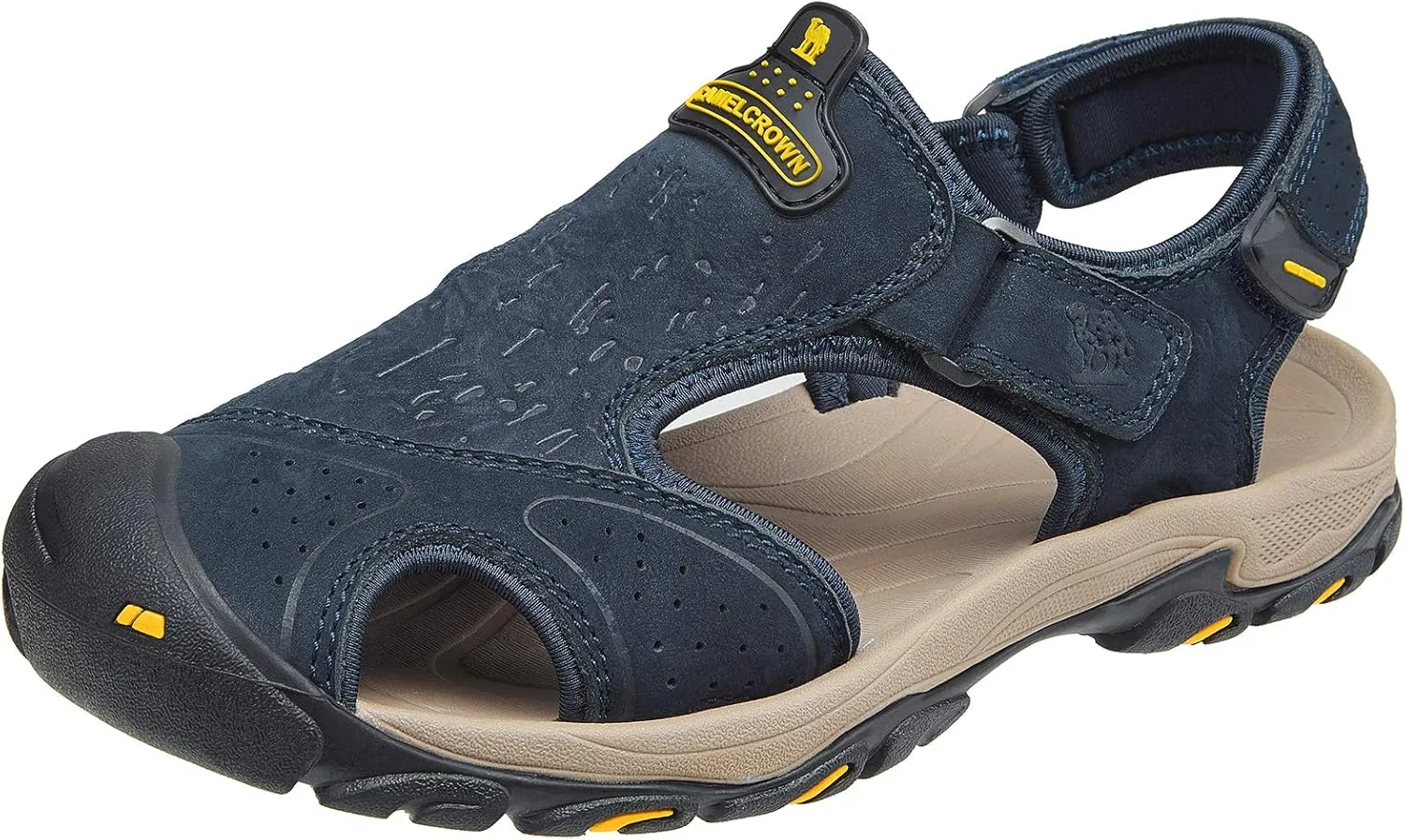 CAMEL CROWN Mens Hiking Sandals Waterproof Leather Fisherman Sandal for Athletic Outdoor Beach Sport Summer-Closed Toe Size 7-12