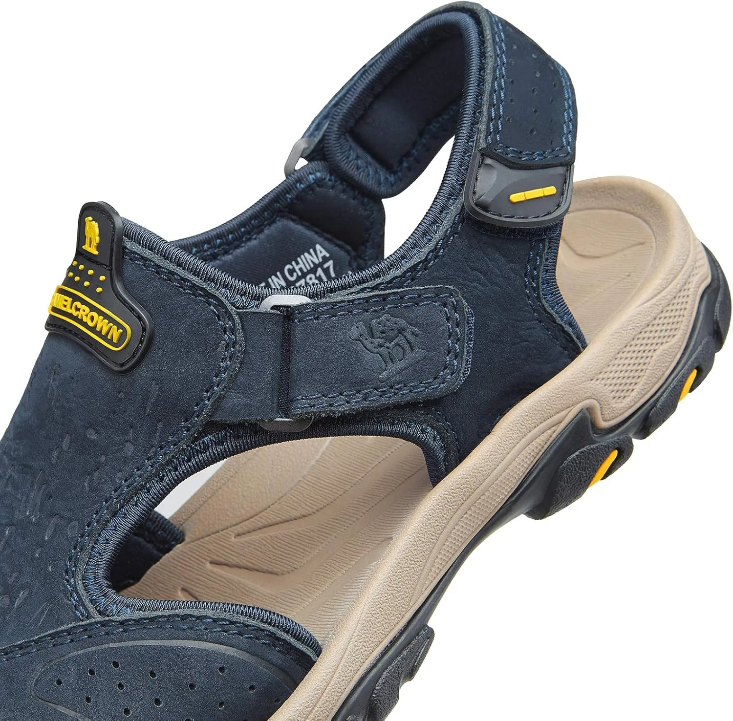 CAMEL CROWN Mens Hiking Sandals Waterproof Leather Fisherman Sandal for Athletic Outdoor Beach Sport Summer-Closed Toe Size 7-12