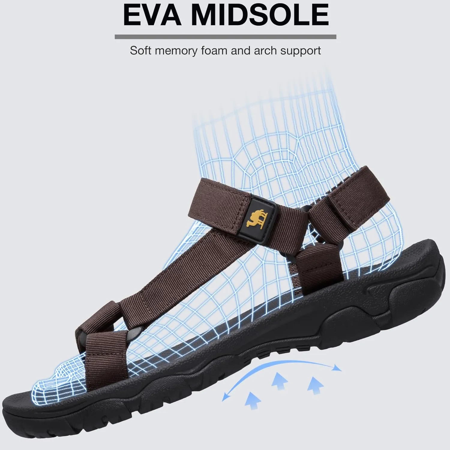 CAMELSPORTS Men's Hiking Sandals Open Toe Outdoor Beach Sandal Waterproof Sport Sandals Water Shoes for Athletic Walking