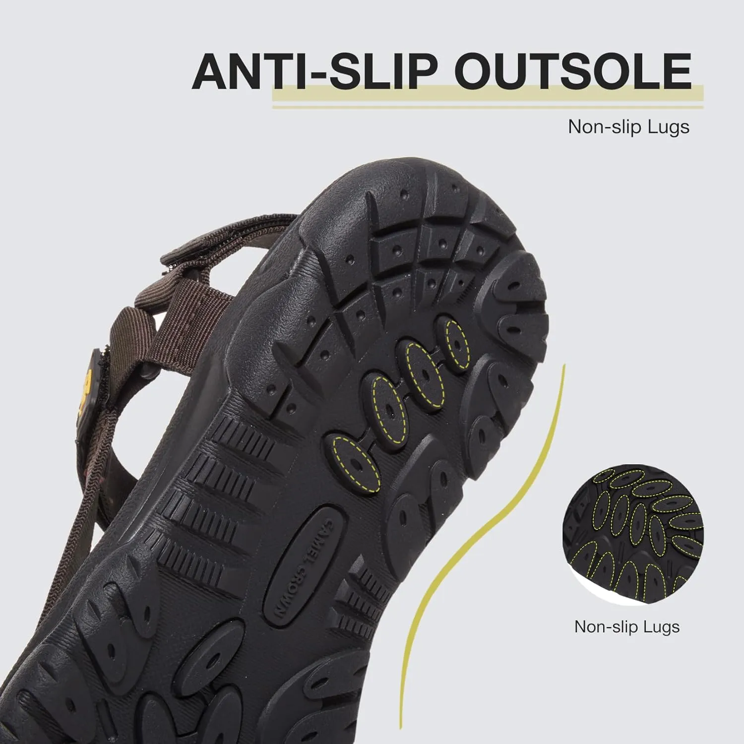 CAMELSPORTS Men's Hiking Sandals Open Toe Outdoor Beach Sandal Waterproof Sport Sandals Water Shoes for Athletic Walking