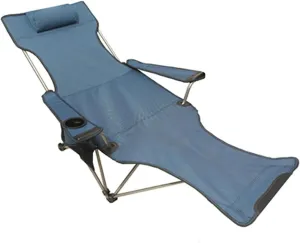 Camping Chair Outdoor Chair Foldable Chair Camping Lounge Chair Portable Reclining Camping Chair Folding Seat With Footrest With Headrest Storage Bag Folding Camping Chair ( Color : Blue , Size : 106*