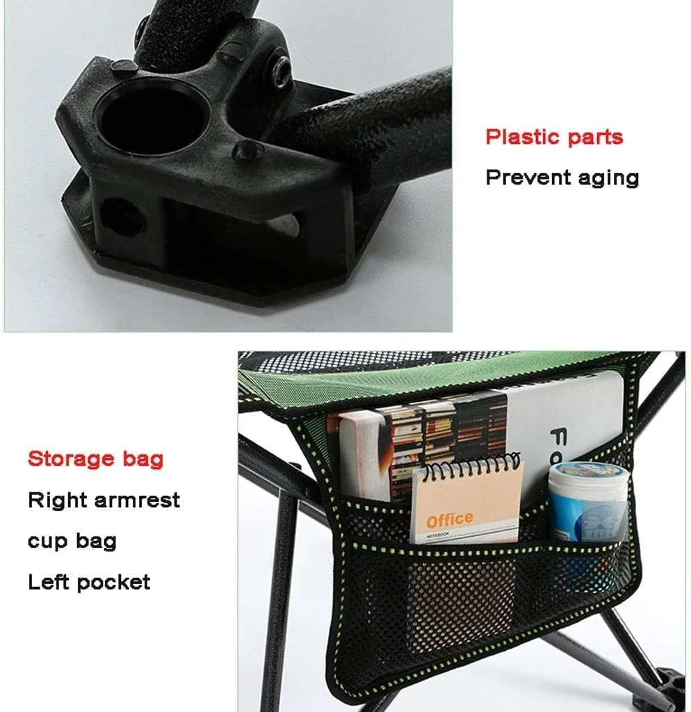 Camping Chair Outdoor Chair Foldable Chair Outdoor Camping Chair Folding Chair Recliner Break Relax Lounger Zero Gravity Chairs Garden Balcony Fishing Hiking Folding Camping Chair ( Color : Green , Si