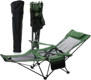 Camping Chair Outdoor Chair Foldable Chair Outdoor Camping Chair Folding Chair Recliner Break Relax Lounger Zero Gravity Chairs Garden Balcony Fishing Hiking Folding Camping Chair ( Color : Green , Si