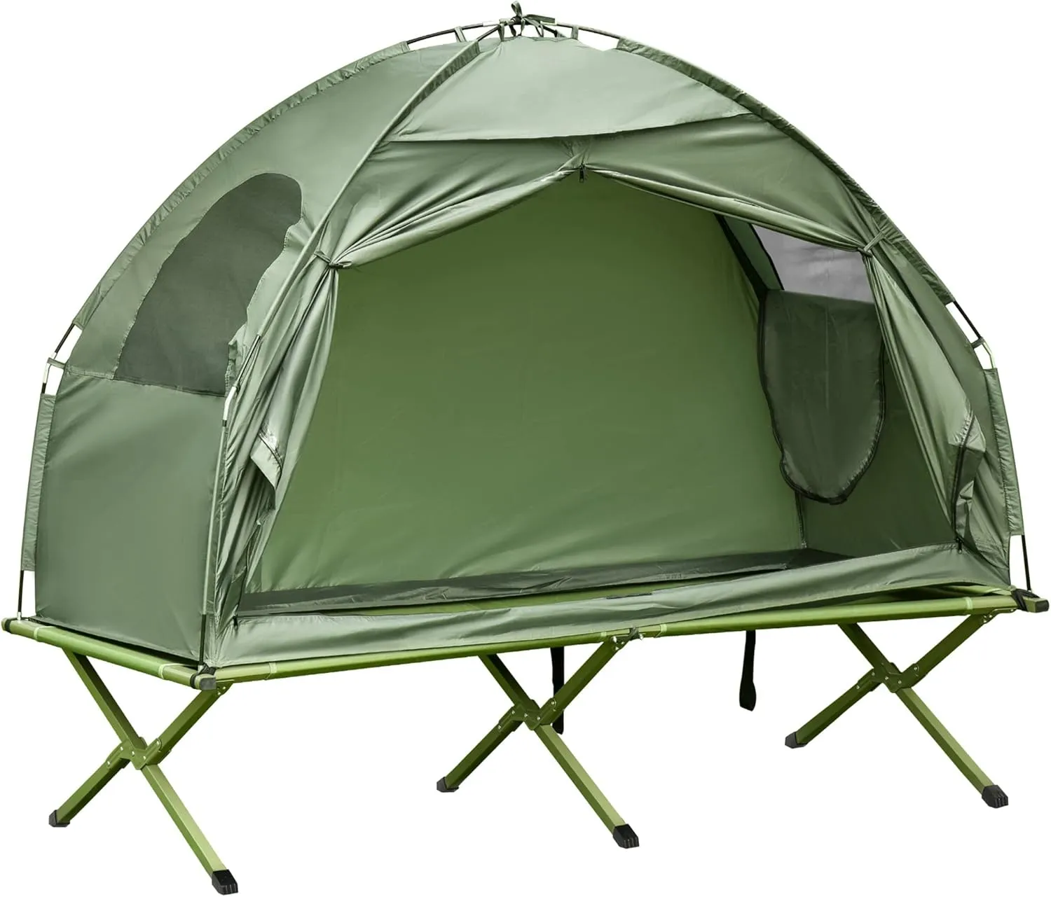 Camping Tent Cot Single Person Folding Combo Off-Ground Covered Outdoor Bed with Carry Bag for Hiking, Durability Outdoor Use