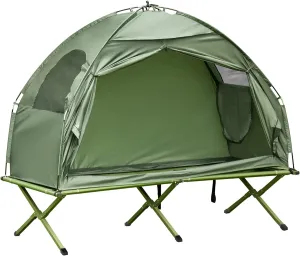 Camping Tent Cot Single Person Folding Combo Off-Ground Covered Outdoor Bed with Carry Bag for Hiking, Durability Outdoor Use