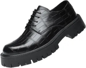 Casual Leather Dress Shoes Men’s Oxford Dress Sneakers Casual Dress Business Shoes Lace Up Fashion Premium Crocodile Formal Shoes Fashion Party Slip-on Loafer