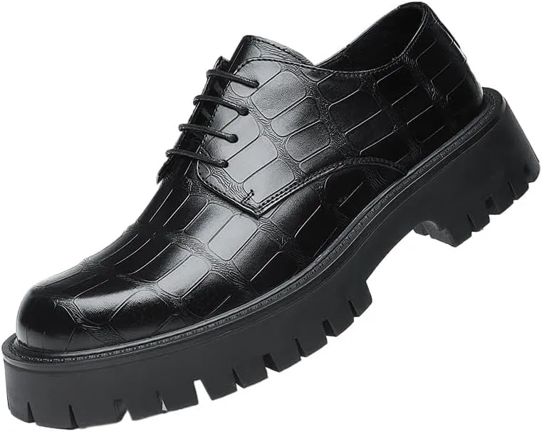 Casual Leather Dress Shoes Men’s Oxford Dress Sneakers Casual Dress Business Shoes Lace Up Fashion Premium Crocodile Formal Shoes Fashion Party Slip-on Loafer