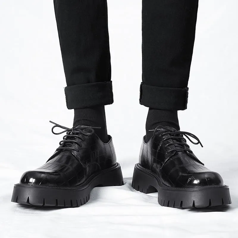 Casual Leather Dress Shoes Men’s Oxford Dress Sneakers Casual Dress Business Shoes Lace Up Fashion Premium Crocodile Formal Shoes Fashion Party Slip-on Loafer