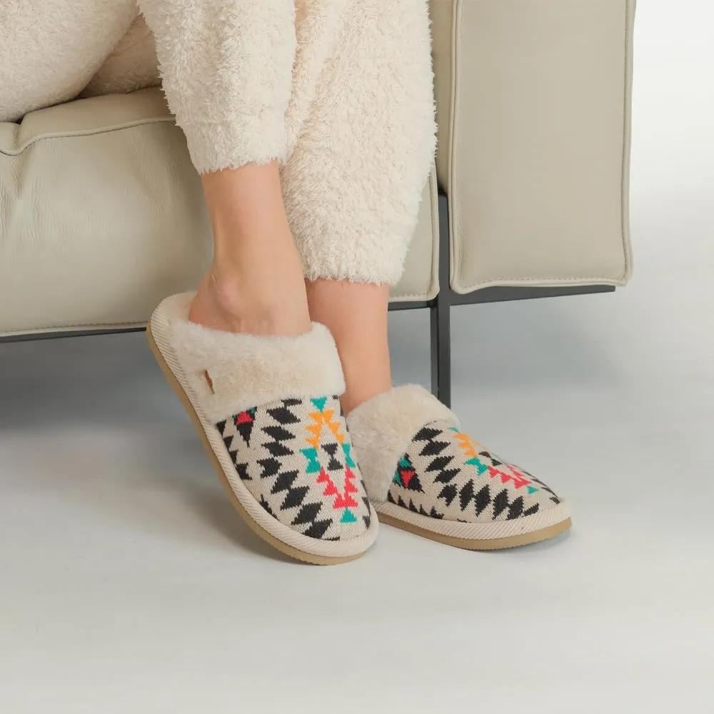 C.C Multi-Option Colorful Slip-On Slippers With Faux Fur Lining Indoor-Outdoor House For Women