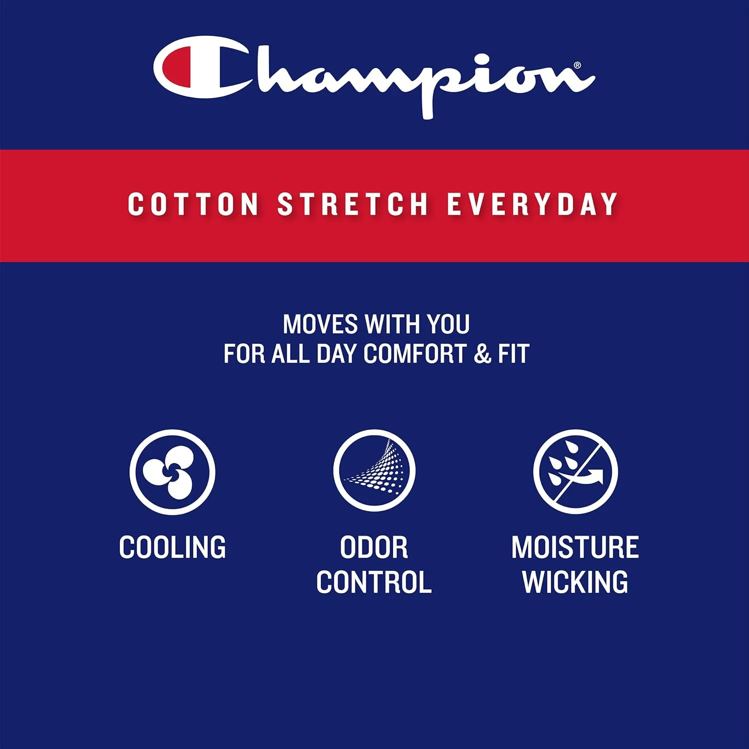 Champion Men's Every Day Comfort Stretch Cotton Boxer Briefs