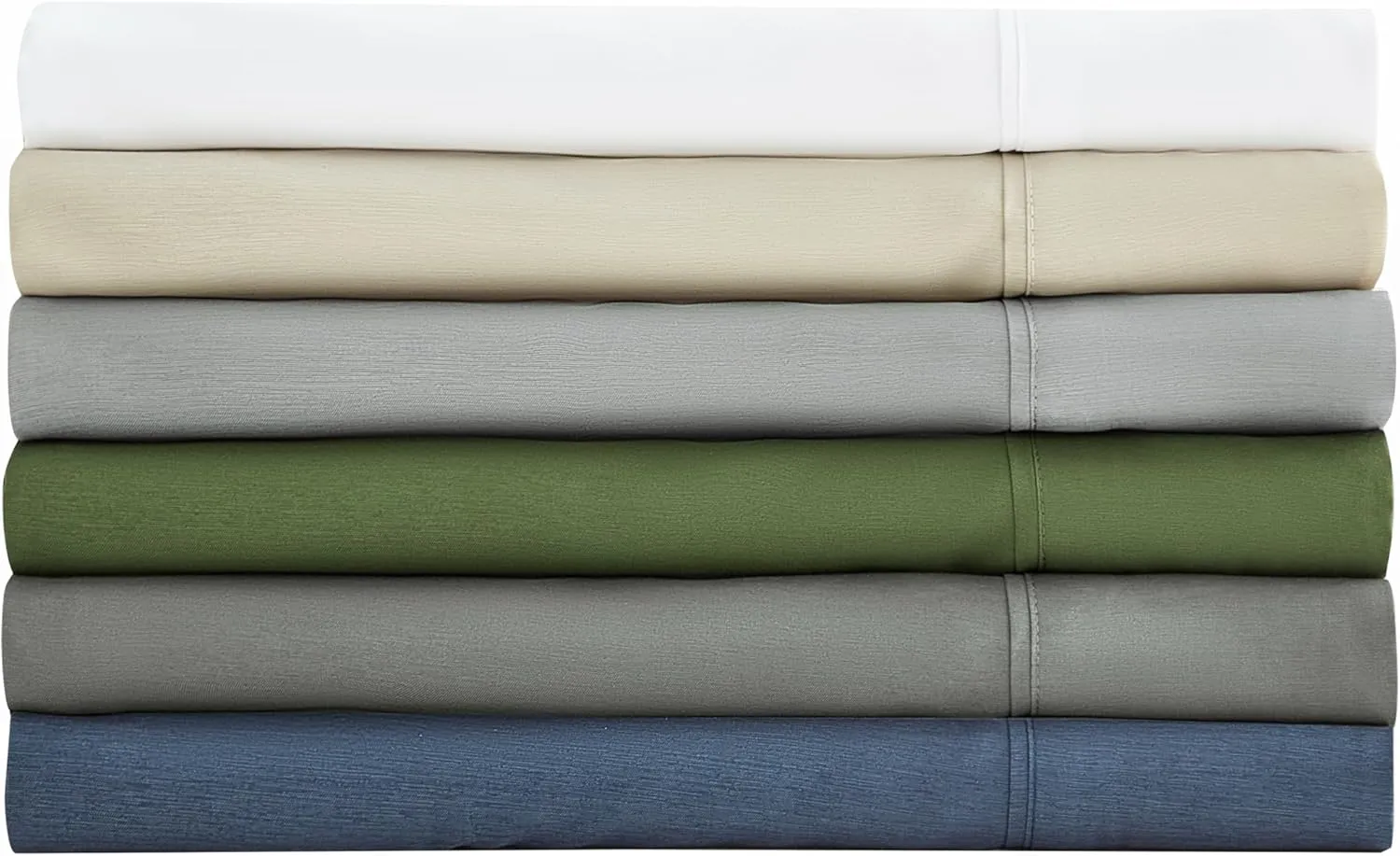 Chezmoi Collection 4-Piece Stone Washed Full Sheet Set - Rayon Derived from Bamboo & Polyester Blended, Breathable & Cooling 15-Inches Deep Pocket Sheets & Pillowcases Set, Steel Blue