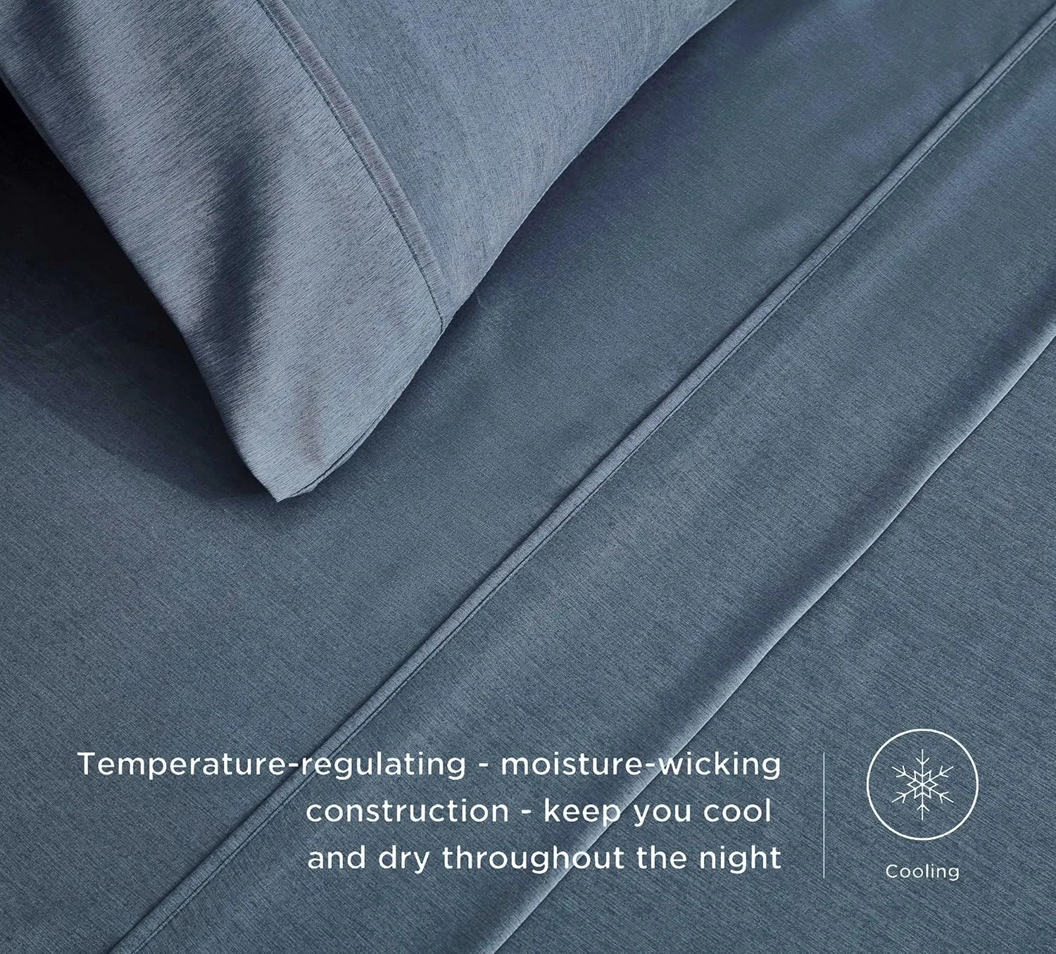 Chezmoi Collection 4-Piece Stone Washed Full Sheet Set - Rayon Derived from Bamboo & Polyester Blended, Breathable & Cooling 15-Inches Deep Pocket Sheets & Pillowcases Set, Steel Blue