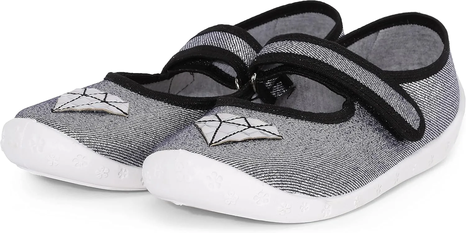 Children's Girls' Slippers with Velcro Fastening, Breathable Children's Slippers for School, Nursery and Home LARW007