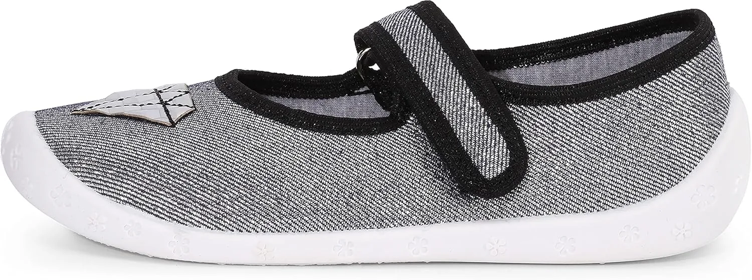Children's Girls' Slippers with Velcro Fastening, Breathable Children's Slippers for School, Nursery and Home LARW007