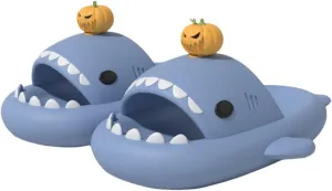 Christmas Shark Slides，Mushroom Shark Slides，Couple's Thick-soled Non-slip Cartoon Slippers, Suitable For Indoor And Outdoor Use