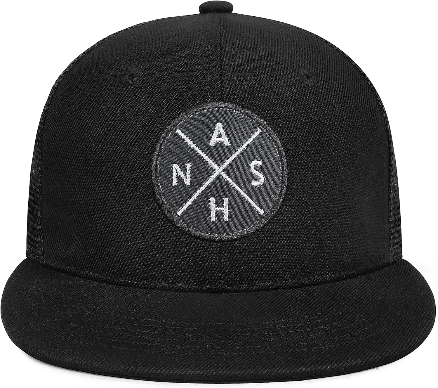 City Flat Brim Snapback Trucker Hat Mesh Hip Hop Flat Bill hat for Men & Women Unite State Adjustable Baseball Cap