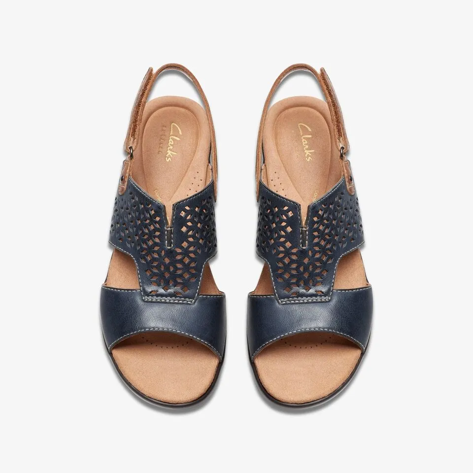 Clarks Women's Tuleah Sun Black | Navy Leather