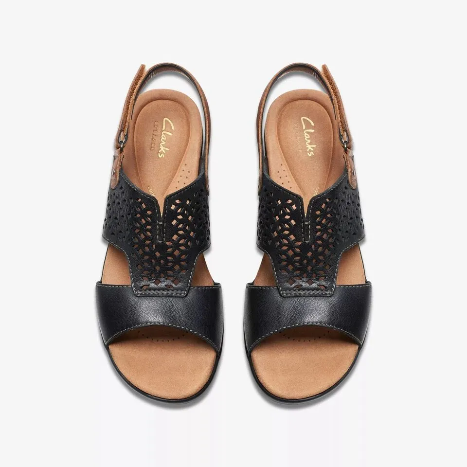 Clarks Women's Tuleah Sun Black | Navy Leather