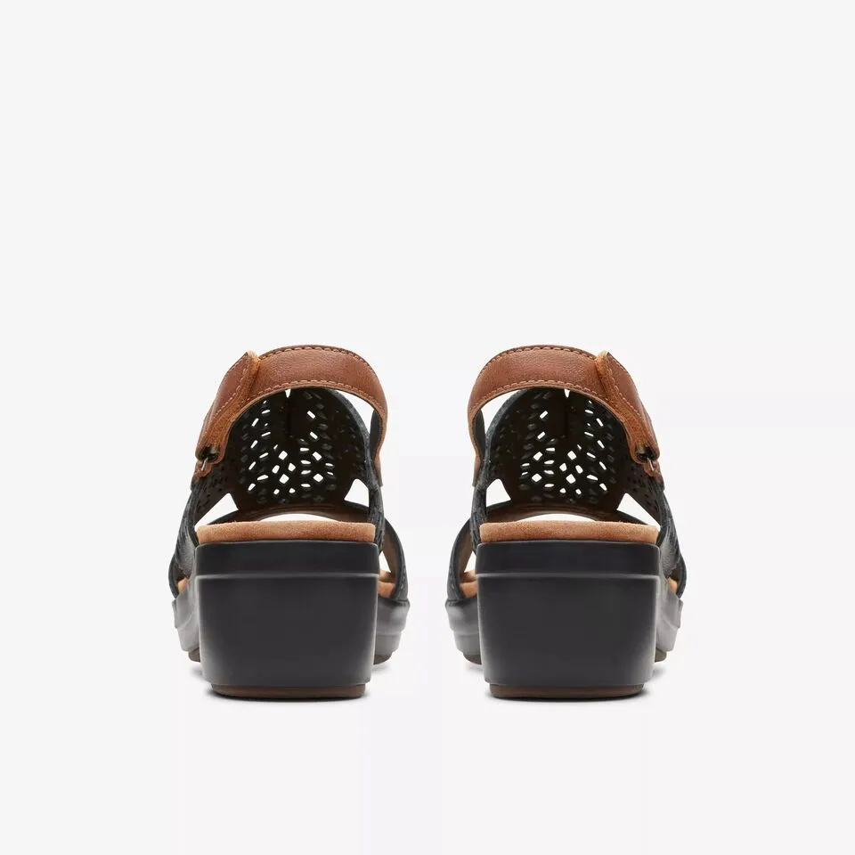 Clarks Women's Tuleah Sun Black | Navy Leather