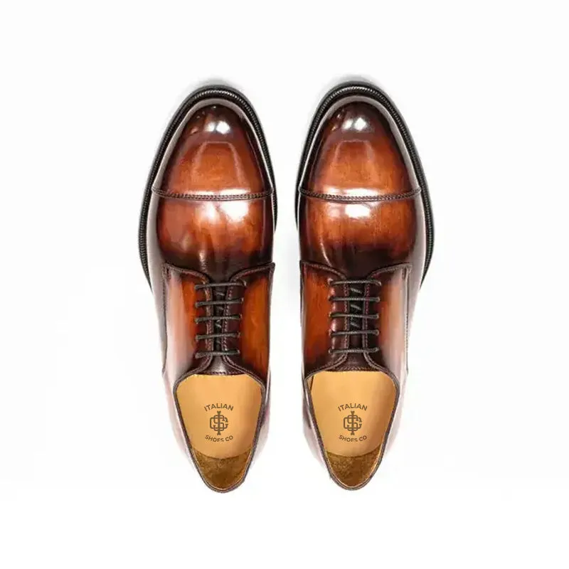 Classic Handmade Shiny Leather Oxford Shoes
