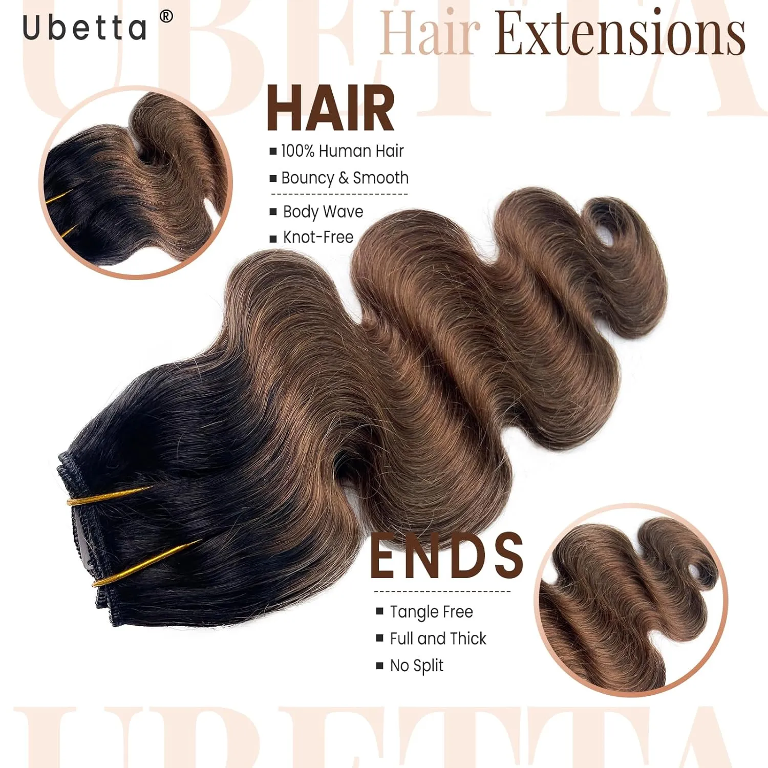 Clip in Hair Extensions,1 Piece Hair Extensions Real Human Hair Clip ins 16 Inch Ombre Black to Brown Hair Extensions Body Wave Clip in Hair Extensions Real Human Hair Double Weft Hair Extensions