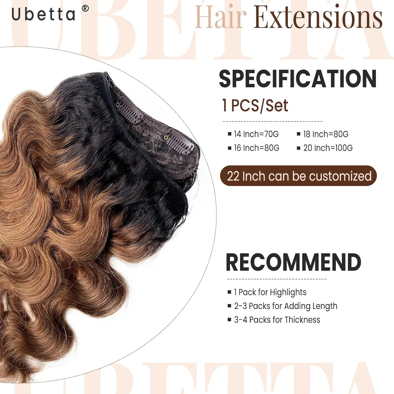 Clip in Hair Extensions,1 Piece Hair Extensions Real Human Hair Clip ins 16 Inch Ombre Black to Brown Hair Extensions Body Wave Clip in Hair Extensions Real Human Hair Double Weft Hair Extensions