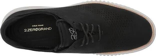 Cole Haan Mens 2.Zerogrand Laser Wingtip Oxford Lined Black Nubuck/Grey C23807