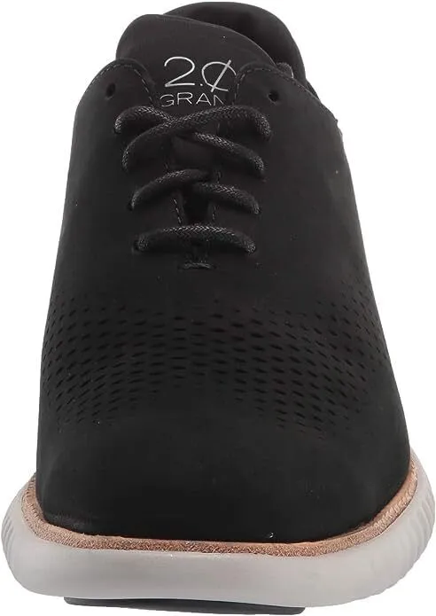 Cole Haan Mens 2.Zerogrand Laser Wingtip Oxford Lined Black Nubuck/Grey C23807