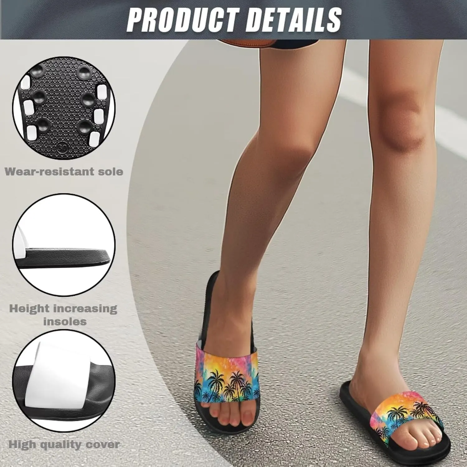 Coloranimal Slippers for Women Slide Sandals Summer Beach Sandals Non Slip Womens Slippers Shower Shoes Comfortable Beach Shoes for Summer