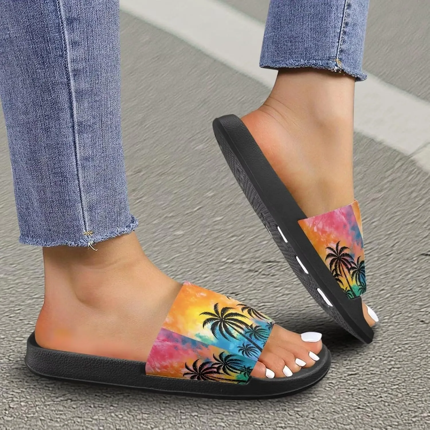 Coloranimal Slippers for Women Slide Sandals Summer Beach Sandals Non Slip Womens Slippers Shower Shoes Comfortable Beach Shoes for Summer