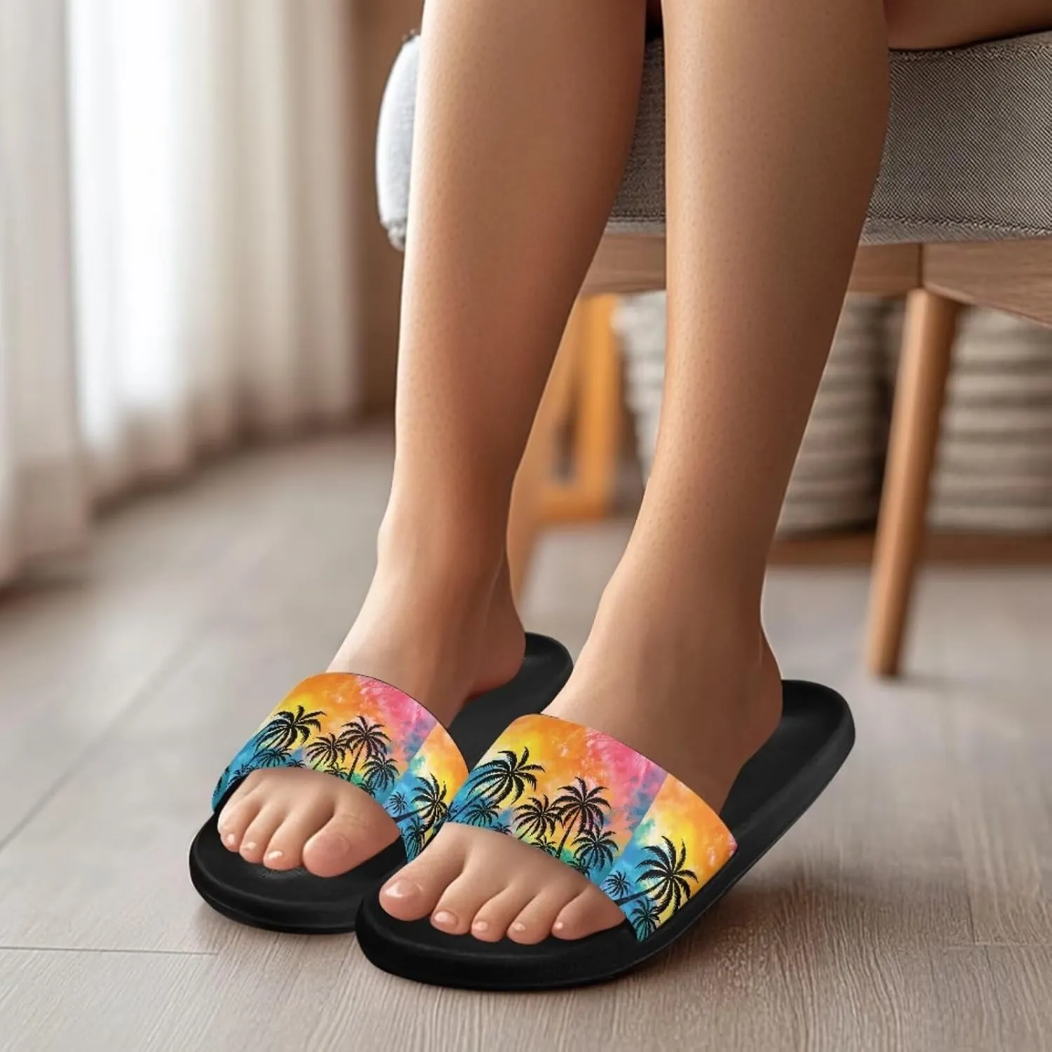 Coloranimal Slippers for Women Slide Sandals Summer Beach Sandals Non Slip Womens Slippers Shower Shoes Comfortable Beach Shoes for Summer