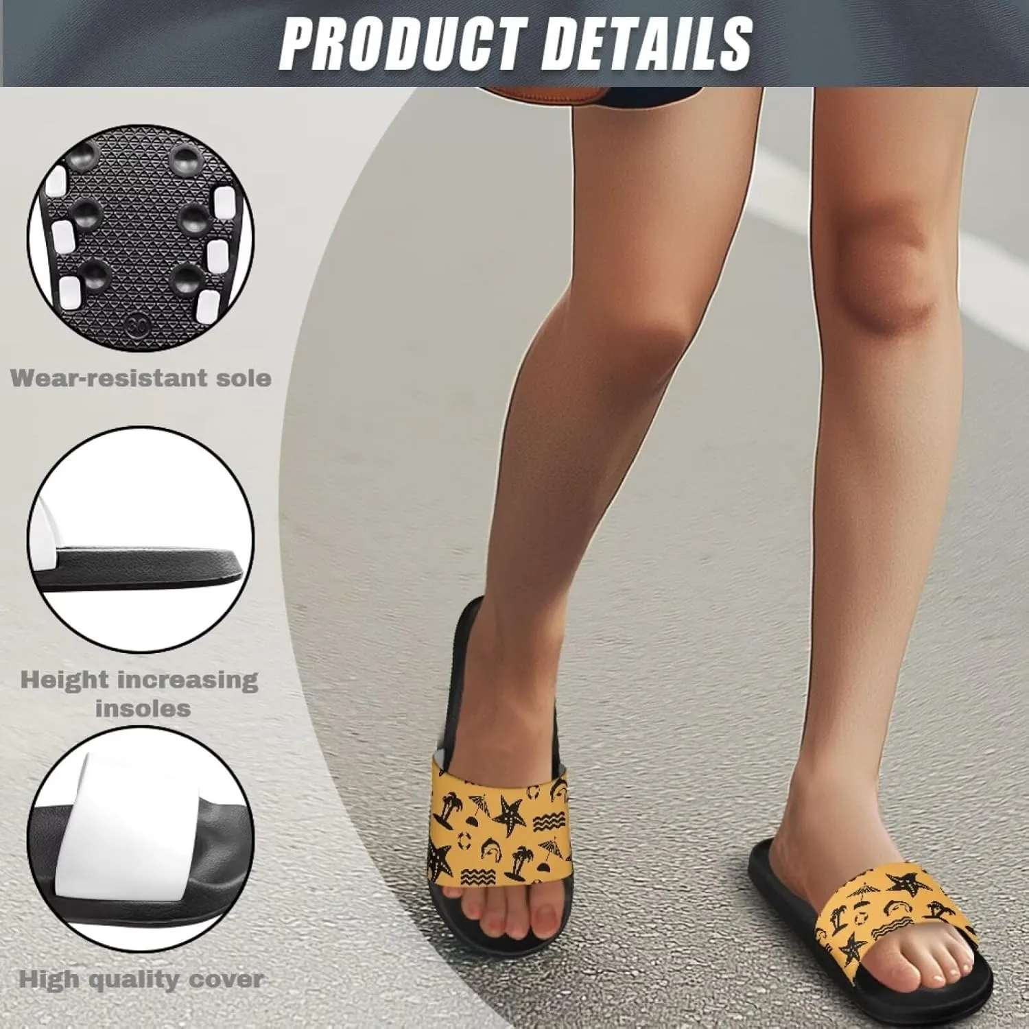 Coloranimal Slippers for Women Summer Sandals Slide Sandals with Non Slip Sole Summer Beach Shoes Shower Shoes Lightweight House Slippers
