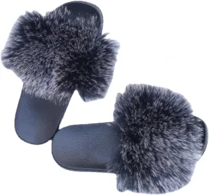 Colorful Fuzzy Slippers Cocktail Matching Fashion for Women Non Slip Quick Drying Shower Slides Cool Bathroom Soft Ultra Cushion thick sole Sandal