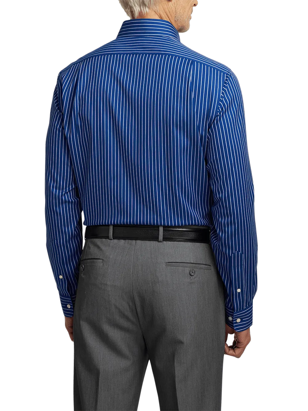 Comfort Stretch Non-Iron Stripe Dress Shirt - Cobalt
