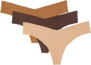 commando - Classic Solid Thong (3-pack) | Seamless No Show Thong | Comfortable, Lay-Flat Edges | Machine Washable