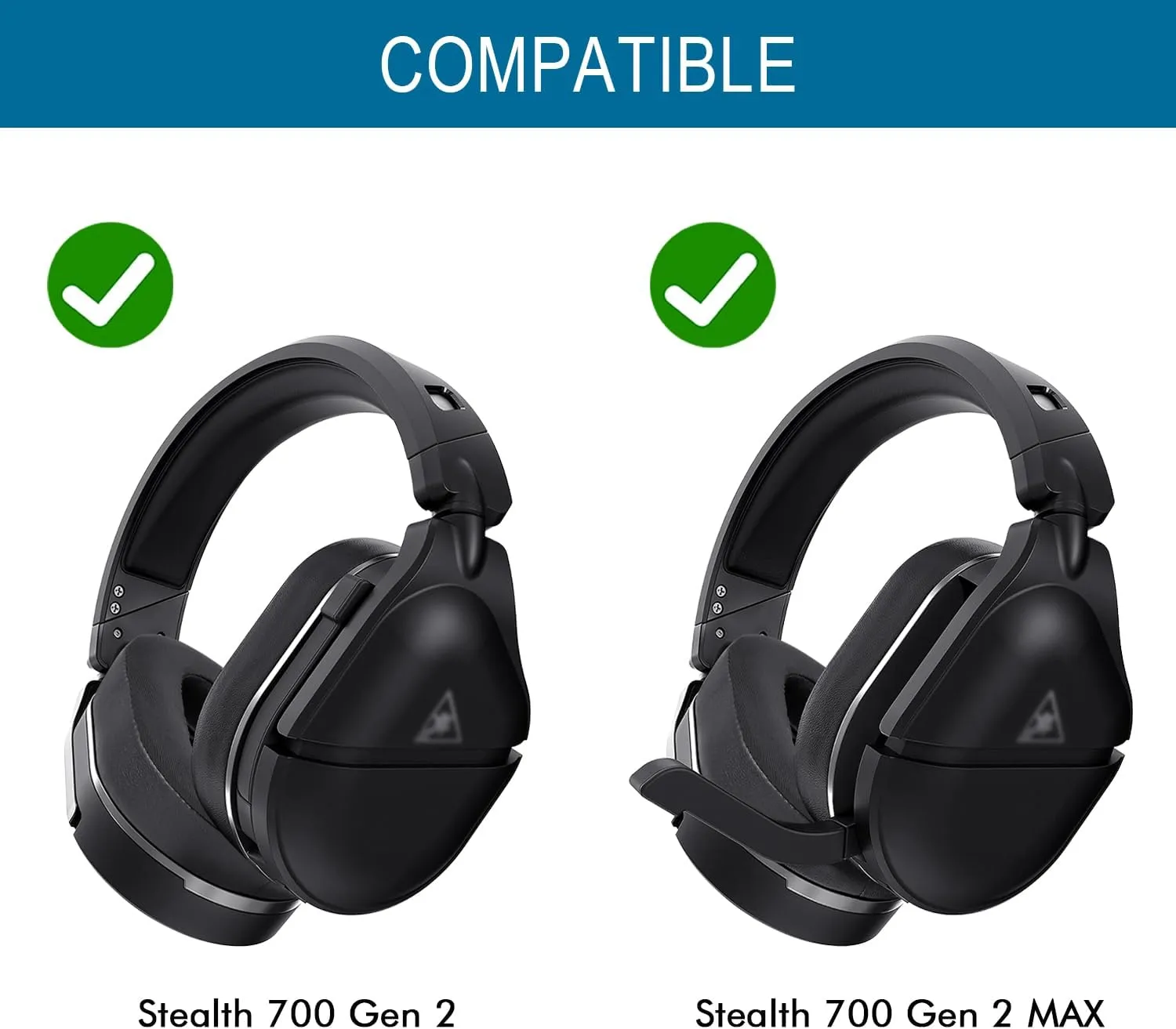 Cooling Gel Ear Pads for Turtle Beach Stealth 700 Gen 2 / Stealth 700 Gen 2 MAX Wireless Gaming Headset, GVOEARS Replacement Cushions with Ice Silk Fabric, Thickness & Sound Isolation - Black