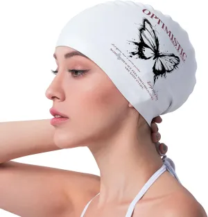 COPOZZ Adult Swim Caps, Silicone Waterproof Comfortable Swimming Cap for Women, Long and Short Hair