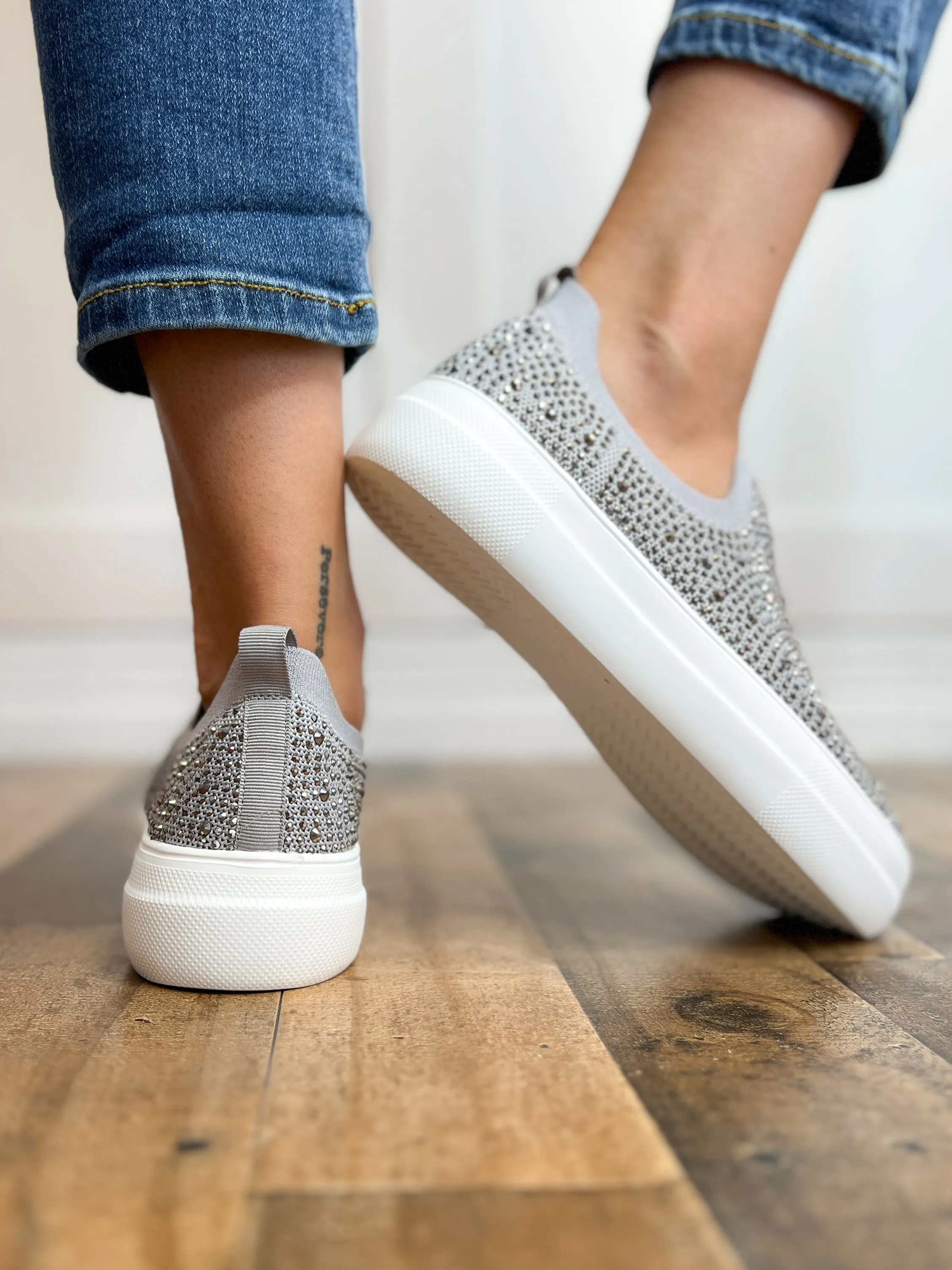 Corky's Swank Grey Crystal Rhinestone Sneaker Shoe
