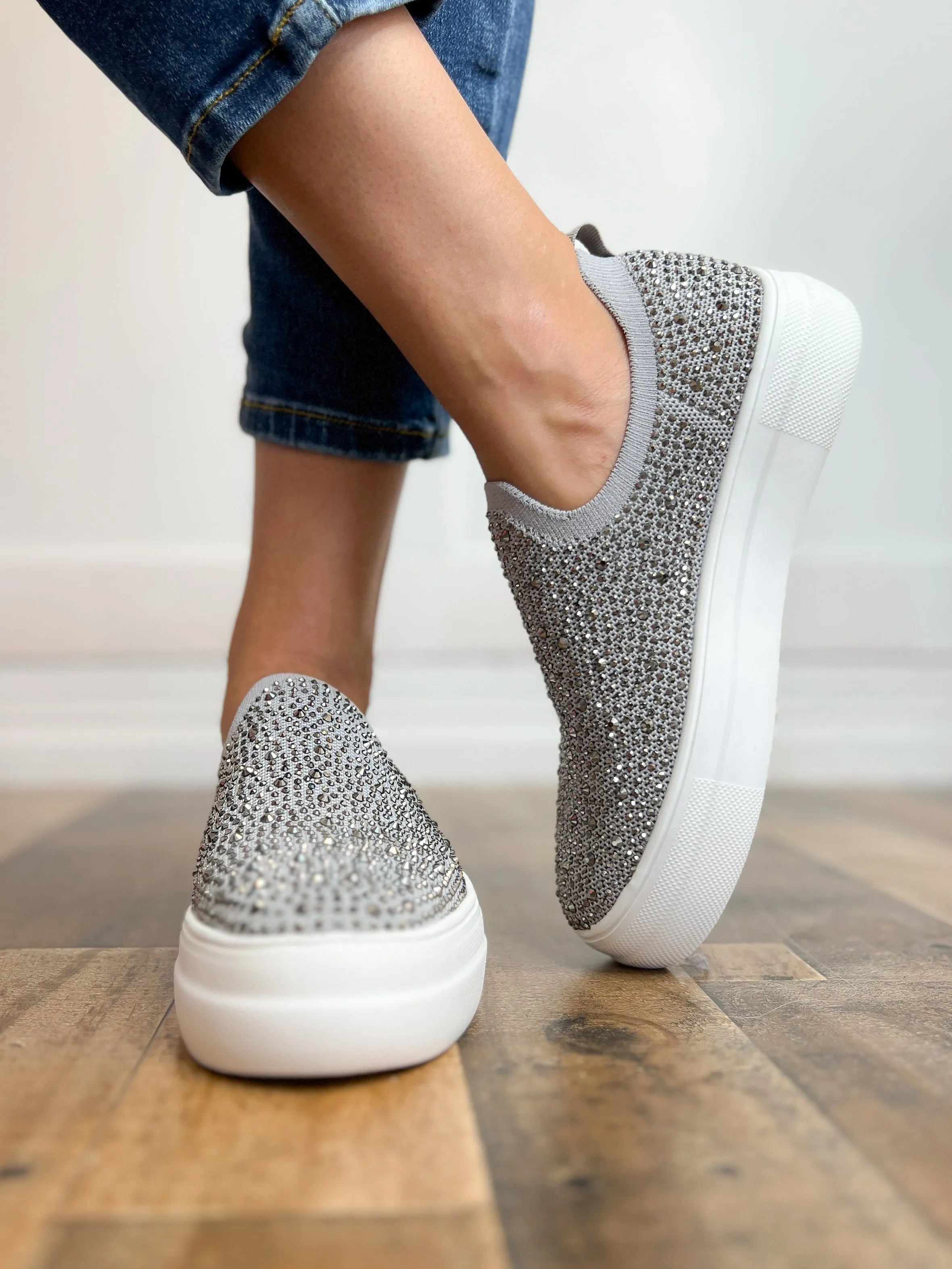 Corky's Swank Grey Crystal Rhinestone Sneaker Shoe