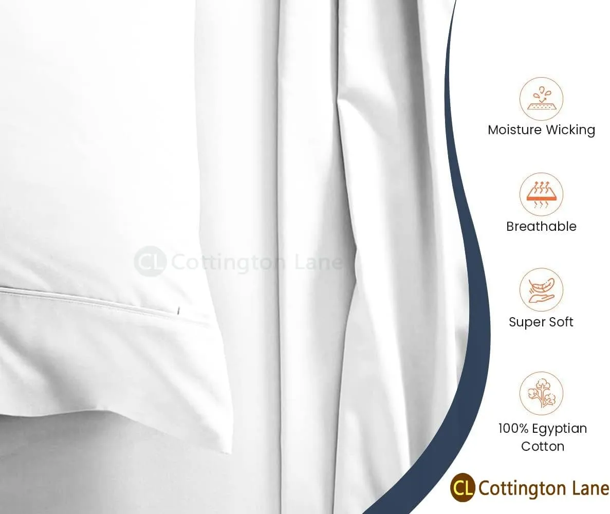 Cottington Lane Cot Size 33 x 75 Sheet Set, Hotel Quality 100% Cotton 4 Piece Bunk Bed Sheets, Perfect for Narrow Twin, Camp Bunk,Trifold Mattress, Guest Bed Replacement, White Solid